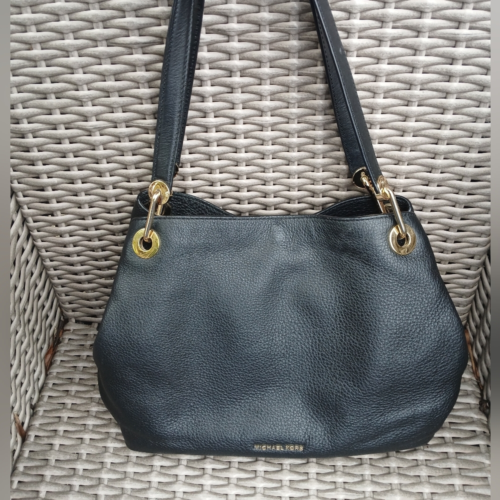 Michael Kors Black Pebbled Leather Shoulder Bag - Picture 16 of 16